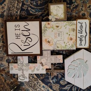 Inspirational Wall Art Set with Floral Accents